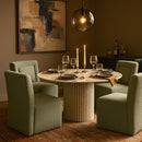  Meridian Duvina Mint Chenille Performance Fabric Upholstered Dining Chair IMAGE 2