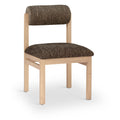  Color_Brown -- Roundhill Brown Linen Textured Fabric Upholstered Dining Chair IMAGE 1