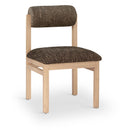  Meridian Roundhill Brown Linen Textured Fabric Upholstered Dining Chair IMAGE 1