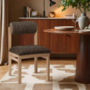  Meridian Roundhill Brown Linen Textured Fabric Upholstered Dining Chair IMAGE 2