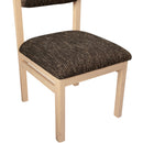  Color_Brown -- Roundhill Brown Linen Textured Fabric Upholstered Dining Chair IMAGE 7