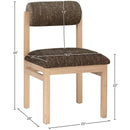 Meridian Roundhill Brown Linen Textured Fabric Upholstered Dining Chair IMAGE 8
