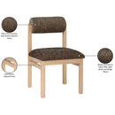  Meridian Roundhill Brown Linen Textured Fabric Upholstered Dining Chair IMAGE 9
