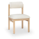  Meridian Roundhill Cream Linen Textured Fabric Upholstered Dining Chair IMAGE 1