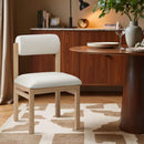  Meridian Roundhill Cream Linen Textured Fabric Upholstered Dining Chair IMAGE 2