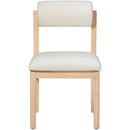  Color_Cream -- Roundhill Cream Linen Textured Fabric Upholstered Dining Chair IMAGE 3
