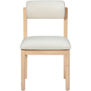  Meridian Roundhill Cream Linen Textured Fabric Upholstered Dining Chair IMAGE 3