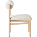  Meridian Roundhill Cream Linen Textured Fabric Upholstered Dining Chair IMAGE 4