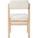  Color_Cream -- Roundhill Cream Linen Textured Fabric Upholstered Dining Chair IMAGE 5