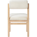  Meridian Roundhill Cream Linen Textured Fabric Upholstered Dining Chair IMAGE 5