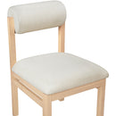  Meridian Roundhill Cream Linen Textured Fabric Upholstered Dining Chair IMAGE 6