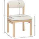  Meridian Roundhill Cream Linen Textured Fabric Upholstered Dining Chair IMAGE 8
