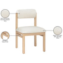  Meridian Roundhill Cream Linen Textured Fabric Upholstered Dining Chair IMAGE 9