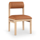  Color_Cognac -- Roundhill Cognac Vegan Leather Upholstered Dining Chair IMAGE 1