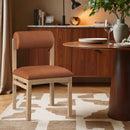  Color_Cognac -- Roundhill Cognac Vegan Leather Upholstered Dining Chair IMAGE 2