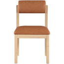 Color_Cognac -- Roundhill Cognac Vegan Leather Upholstered Dining Chair IMAGE 3