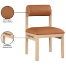  Color_Cognac -- Roundhill Cognac Vegan Leather Upholstered Dining Chair IMAGE 9