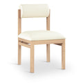  Color_Cream -- Roundhill Cream Vegan Leather Upholstered Dining Chair IMAGE 1
