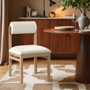  Meridian Roundhill Cream Vegan Leather Upholstered Dining Chair IMAGE 2