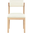  Color_Cream -- Roundhill Cream Vegan Leather Upholstered Dining Chair IMAGE 3
