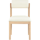  Meridian Roundhill Cream Vegan Leather Upholstered Dining Chair IMAGE 3