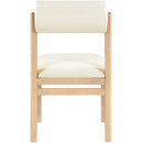  Color_Cream -- Roundhill Cream Vegan Leather Upholstered Dining Chair IMAGE 5