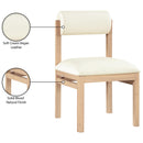  Meridian Roundhill Cream Vegan Leather Upholstered Dining Chair IMAGE 9