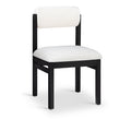  Color_Cream -- Roundhill Cream Linen Textured Fabric Upholstered Dining Chair IMAGE 1