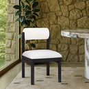  Meridian Roundhill Cream Linen Textured Fabric Upholstered Dining Chair IMAGE 2