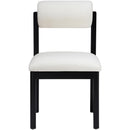  Color_Cream -- Roundhill Cream Linen Textured Fabric Upholstered Dining Chair IMAGE 3