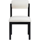  Meridian Roundhill Cream Linen Textured Fabric Upholstered Dining Chair IMAGE 3