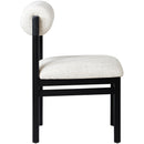  Meridian Roundhill Cream Linen Textured Fabric Upholstered Dining Chair IMAGE 4