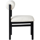  Color_Cream -- Roundhill Cream Linen Textured Fabric Upholstered Dining Chair IMAGE 4