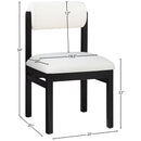  Color_Cream -- Roundhill Cream Linen Textured Fabric Upholstered Dining Chair IMAGE 8