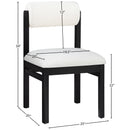  Meridian Roundhill Cream Linen Textured Fabric Upholstered Dining Chair IMAGE 8