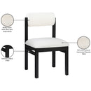  Color_Cream -- Roundhill Cream Linen Textured Fabric Upholstered Dining Chair IMAGE 9