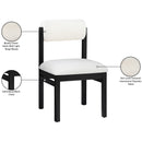  Meridian Roundhill Cream Linen Textured Fabric Upholstered Dining Chair IMAGE 9