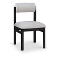  Color_Grey -- Roundhill Grey Linen Textured Fabric Upholstered Dining Chair IMAGE 1