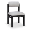  Meridian Roundhill Grey Linen Textured Fabric Upholstered Dining Chair IMAGE 1