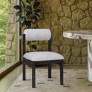  Meridian Roundhill Grey Linen Textured Fabric Upholstered Dining Chair IMAGE 2