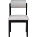 Meridian Roundhill Grey Linen Textured Fabric Upholstered Dining Chair IMAGE 3
