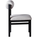  Color_Grey -- Roundhill Grey Linen Textured Fabric Upholstered Dining Chair IMAGE 4