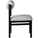  Meridian Roundhill Grey Linen Textured Fabric Upholstered Dining Chair IMAGE 4