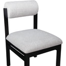  Color_Grey -- Roundhill Grey Linen Textured Fabric Upholstered Dining Chair IMAGE 6