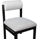  Meridian Roundhill Grey Linen Textured Fabric Upholstered Dining Chair IMAGE 6