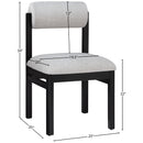  Color_Grey -- Roundhill Grey Linen Textured Fabric Upholstered Dining Chair IMAGE 8