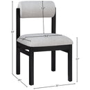  Meridian Roundhill Grey Linen Textured Fabric Upholstered Dining Chair IMAGE 8