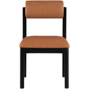  Color_Cognac -- Roundhill Cognac Vegan Leather Upholstered Dining Chair IMAGE 3