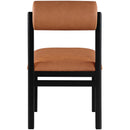  Meridian Roundhill Cognac Vegan Leather Upholstered Dining Chair IMAGE 5