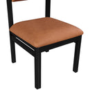  Color_Cognac -- Roundhill Cognac Vegan Leather Upholstered Dining Chair IMAGE 7
